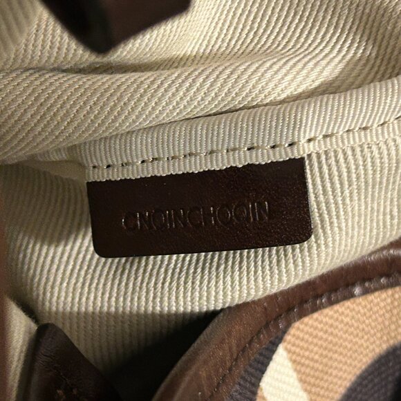 BURBERRY Mega Nova Check Large Canvas and Leather Handbag Cinch Shopper Tote - Picture 9 of 12